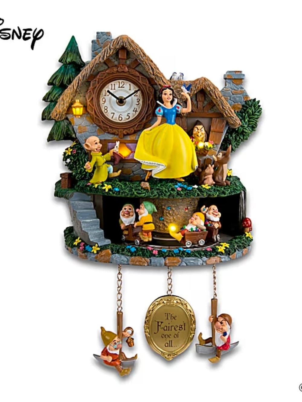 Disney Snow White Illuminated Wall Clock With Motion